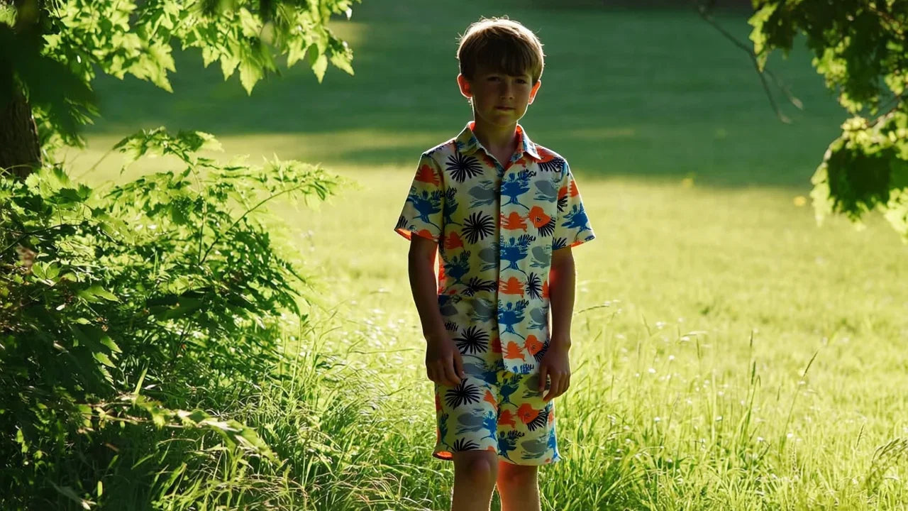 White Kids Safari Suit